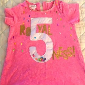 Mud Pie 5th Birthday Shirt In Pink